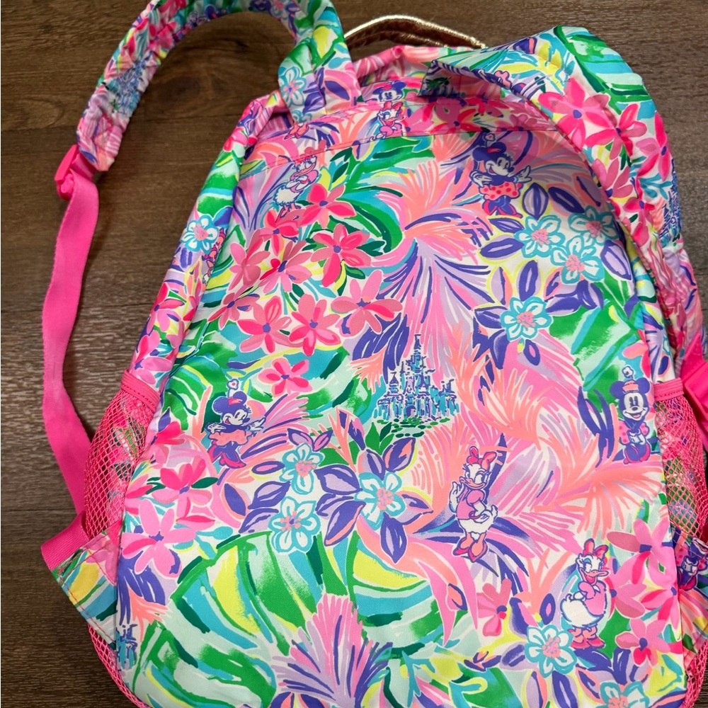 Disney Parks Lilly Pulitzer Backpack Large Dreamin Minnie Daisy Pink Bag - Picture 5 of 11